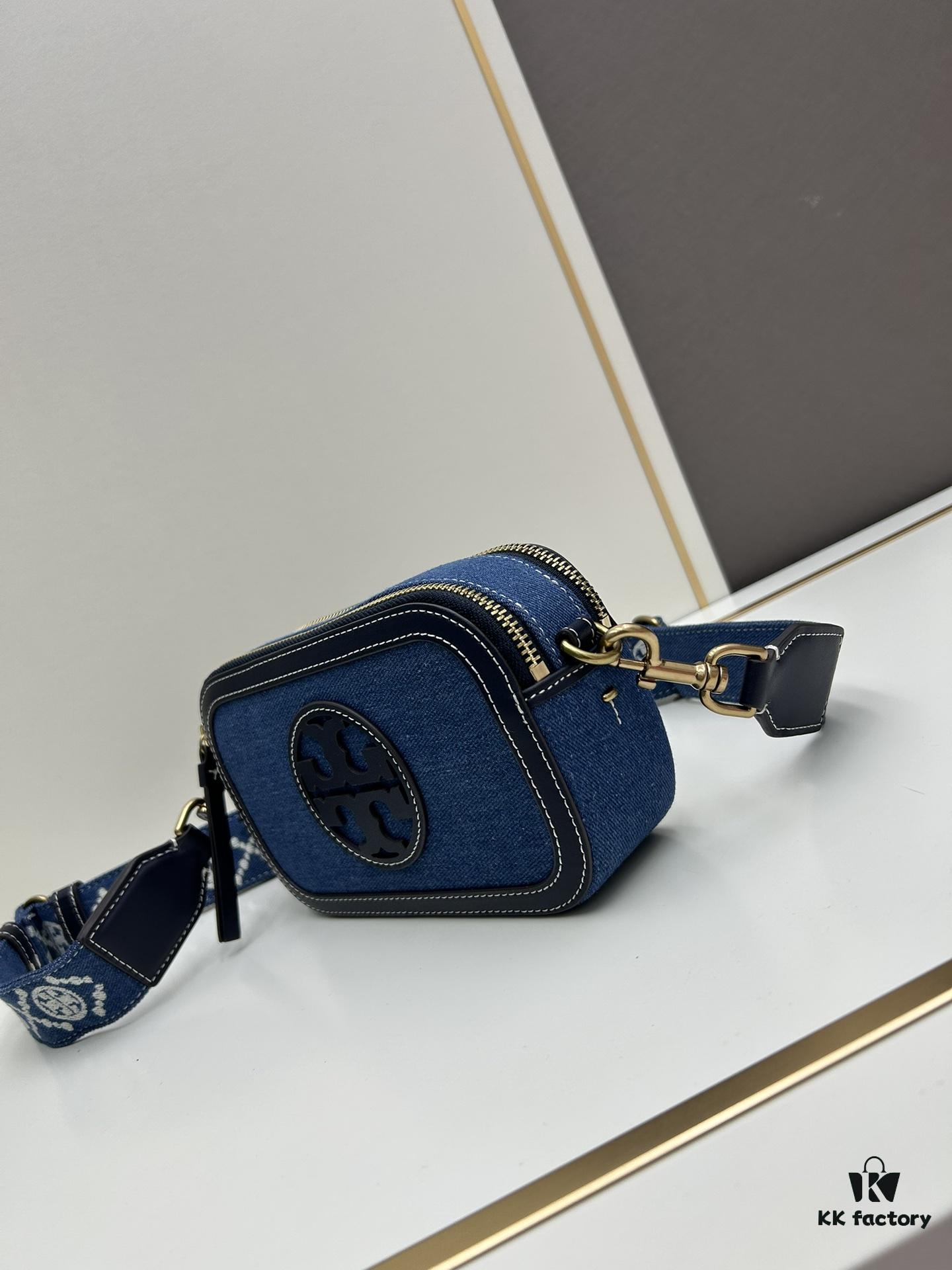 6930b2696e68136f4d9ad956 Authentic Quality Tory Burch New Denim Camera Bag Miller Shoulder Crossbody Bag, Denim Blue, Perfect for Spring and Summer, Lightweight Travel