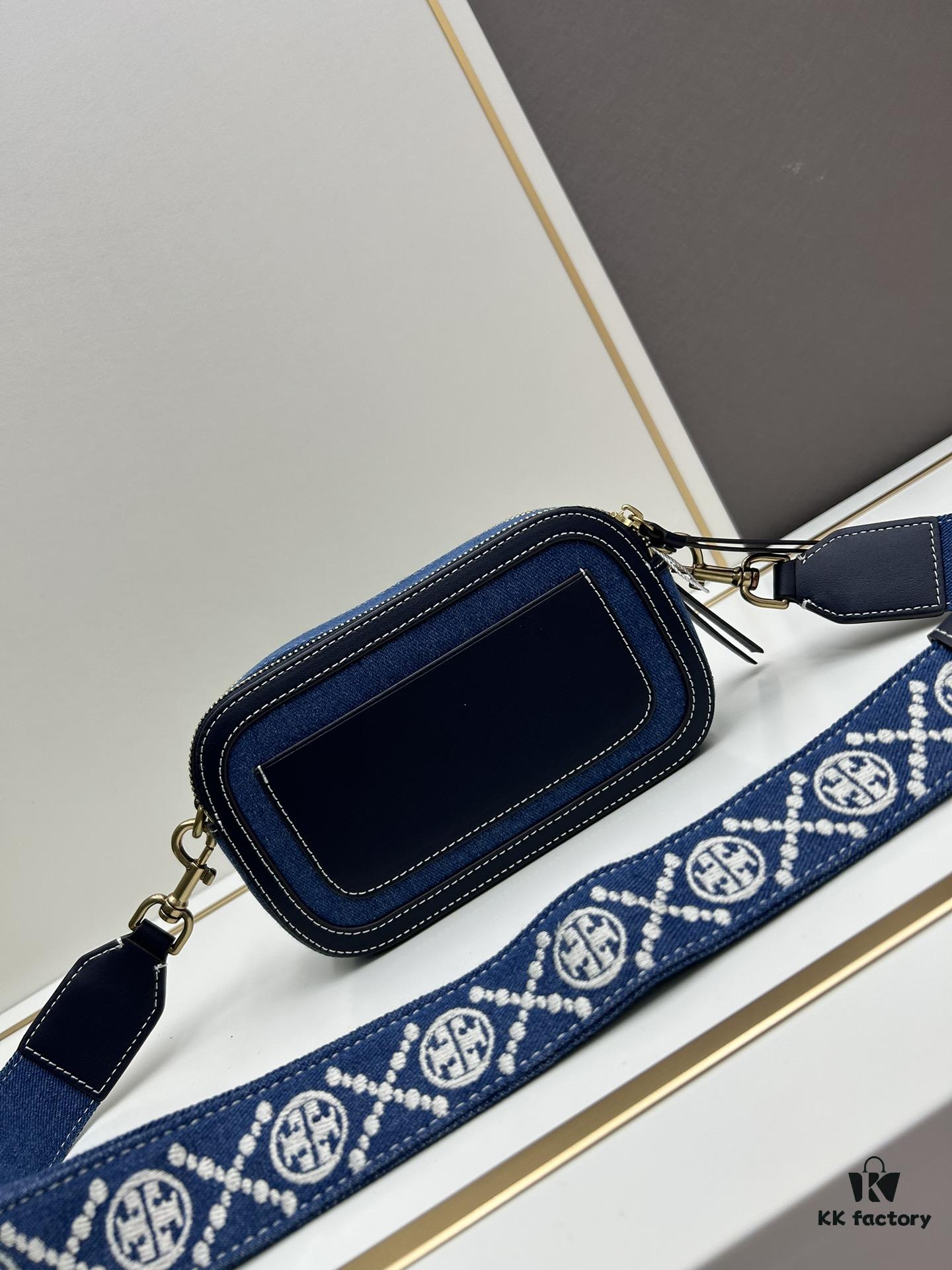 6930b26a6e68136f4d9ad957 Authentic Quality Tory Burch New Denim Camera Bag Miller Shoulder Crossbody Bag, Denim Blue, Perfect for Spring and Summer, Lightweight Travel