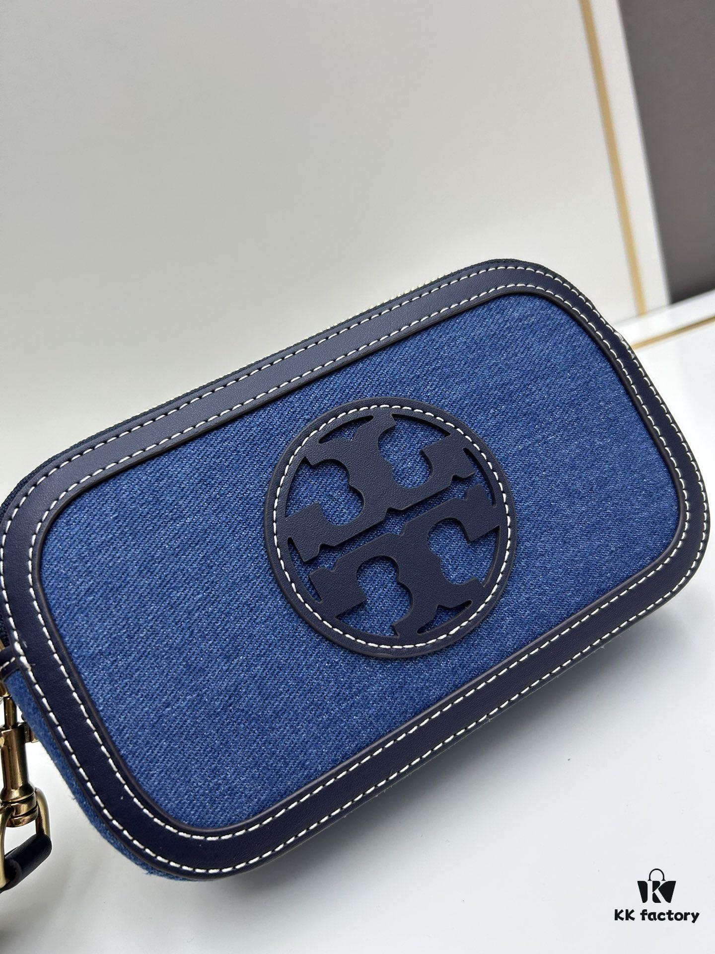 6930b26b6e68136f4d9ad959 Authentic Quality Tory Burch New Denim Camera Bag Miller Shoulder Crossbody Bag, Denim Blue, Perfect for Spring and Summer, Lightweight Travel
