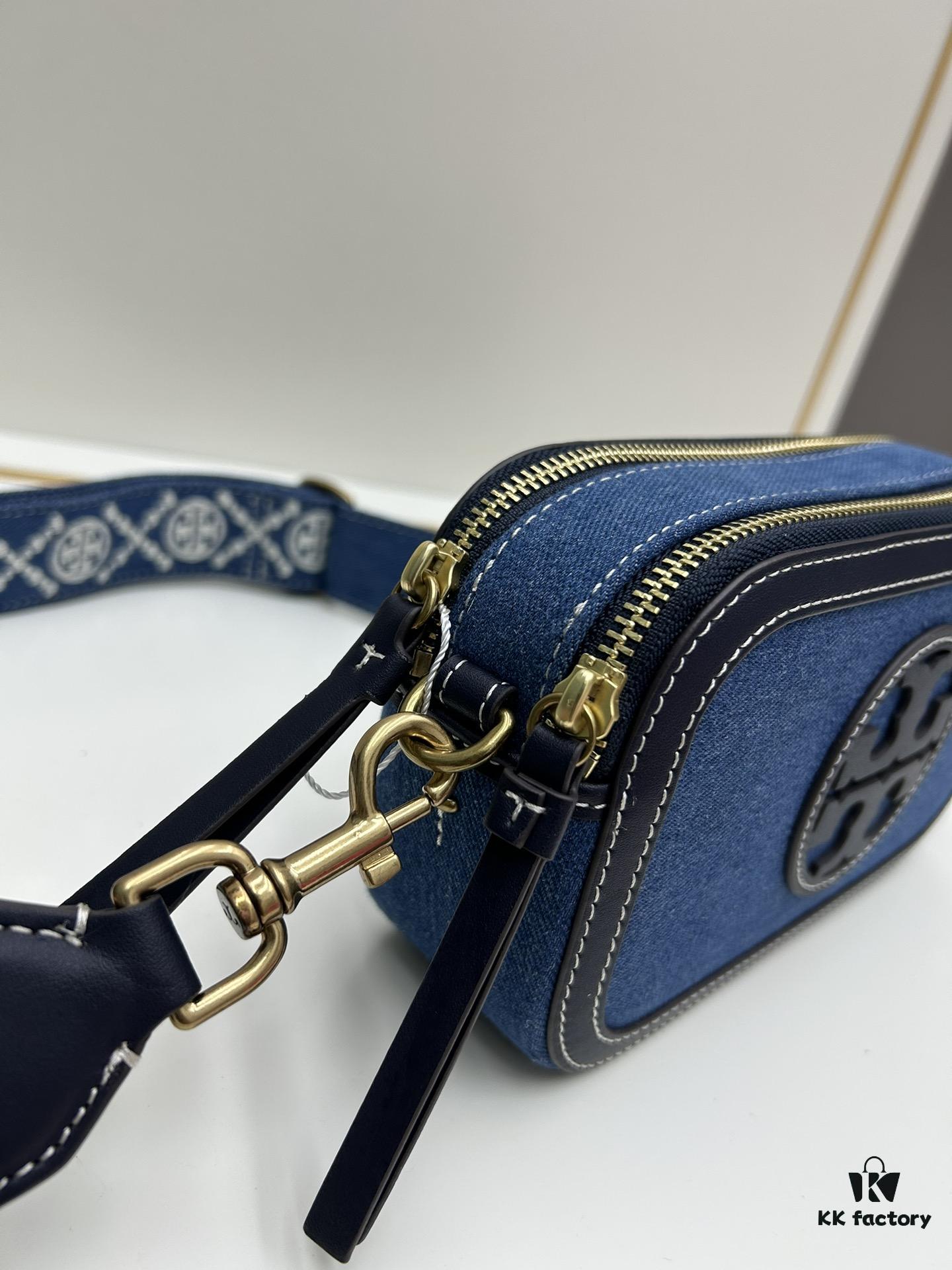 6930b26b6e68136f4d9ad95a Authentic Quality Tory Burch New Denim Camera Bag Miller Shoulder Crossbody Bag, Denim Blue, Perfect for Spring and Summer, Lightweight Travel