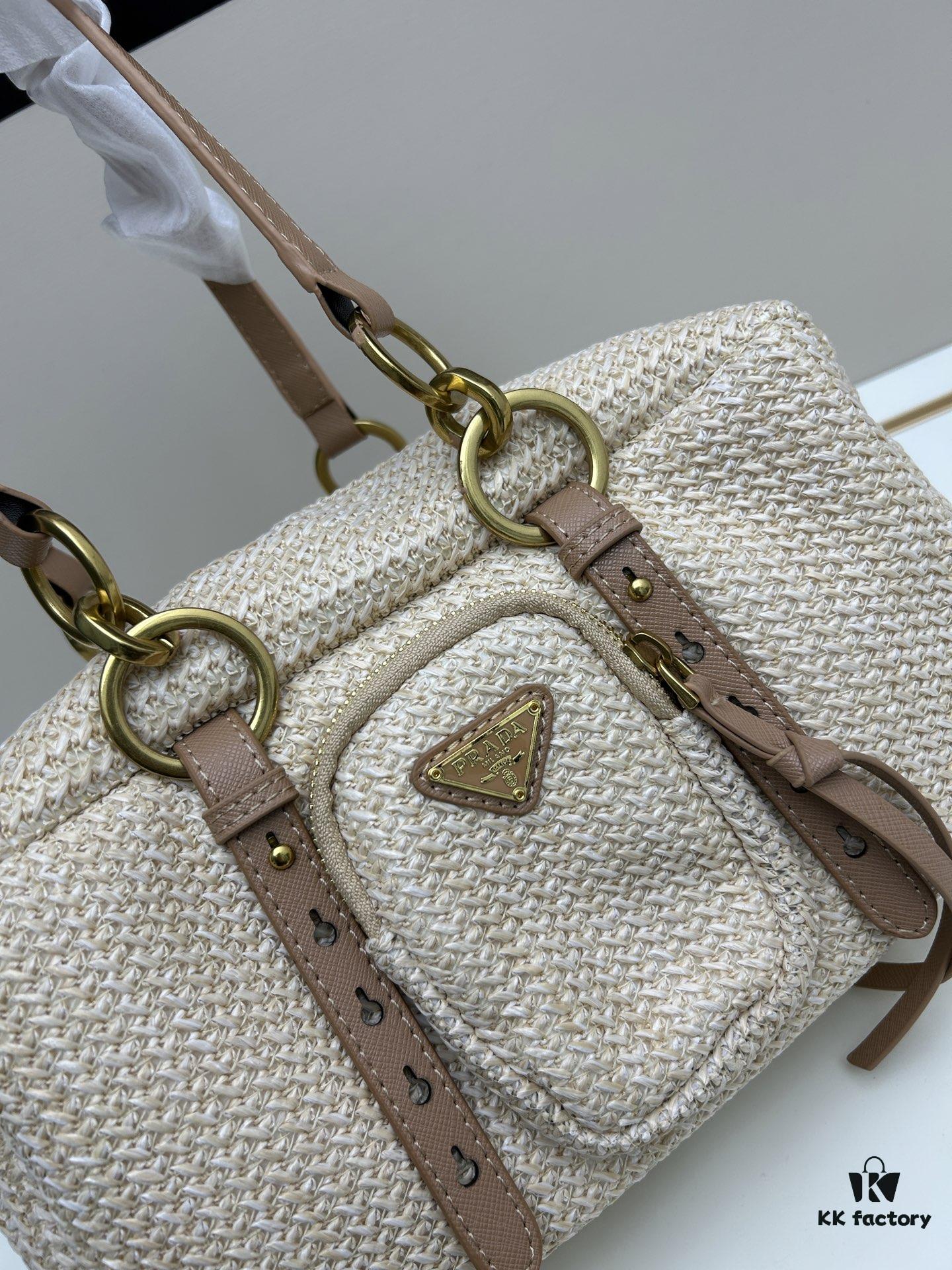 6930b2bb6e68136f4d9ad9e2 Large PRADA Woven Bag with Box | Lock in This Lazy Chic for Spring and Summer ✨