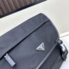 6930b35d6e68136f4d9adac3 Prada RE-NYLON Recycled Nylon and Saffiano Leather Shoulder Bag! Crossbody Messenger Bag, Unisex! Parachute Fabric with Crosshatch Calfskin, Zippered Compartment at Back, Another Zippered Pocket on the Flap! Two Snap Closures at the Opening for Security and Practicality! Adjustable Shoulder Strap! Size 30 x 25 cm, Model 2387