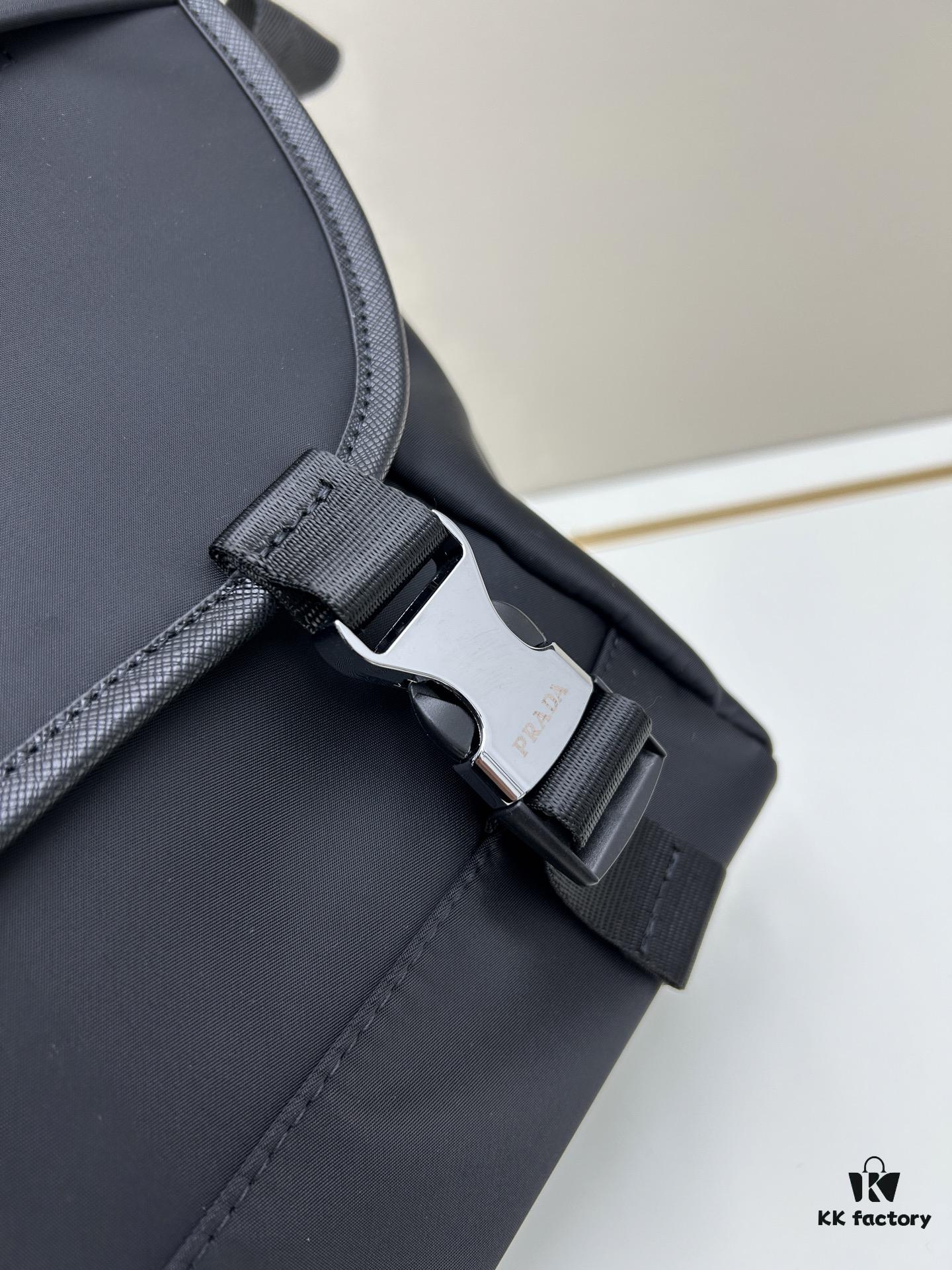 6930b3606e68136f4d9adac6 Prada RE-NYLON Recycled Nylon and Saffiano Leather Shoulder Bag! Crossbody Messenger Bag, Unisex! Parachute Fabric with Crosshatch Calfskin, Zippered Compartment at Back, Another Zippered Pocket on the Flap! Two Snap Closures at the Opening for Security and Practicality! Adjustable Shoulder Strap! Size 30 x 25 cm, Model 2387