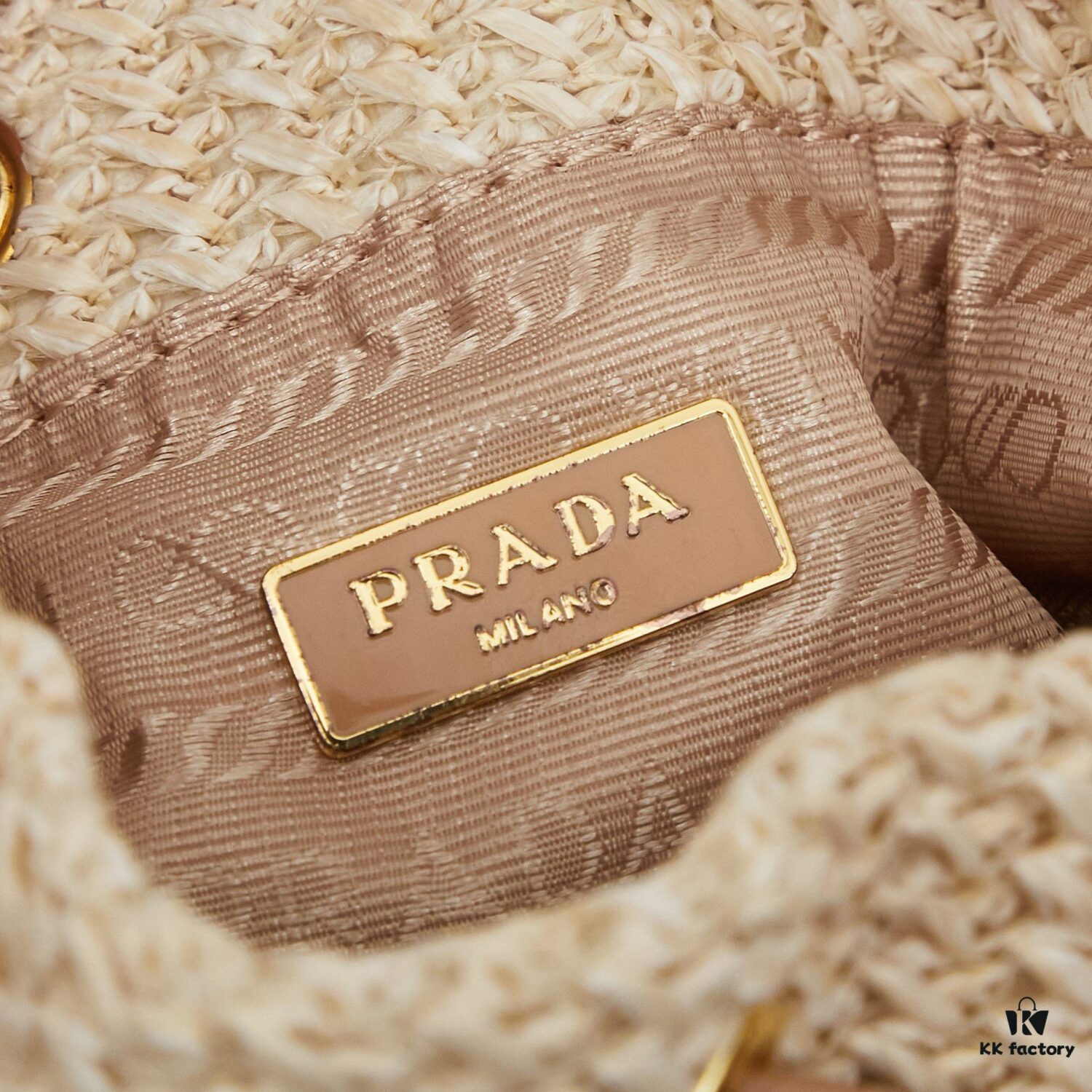 6930b37a6e68136f4d9adae8 Prada Raffia Woven Bucket Bag with Box