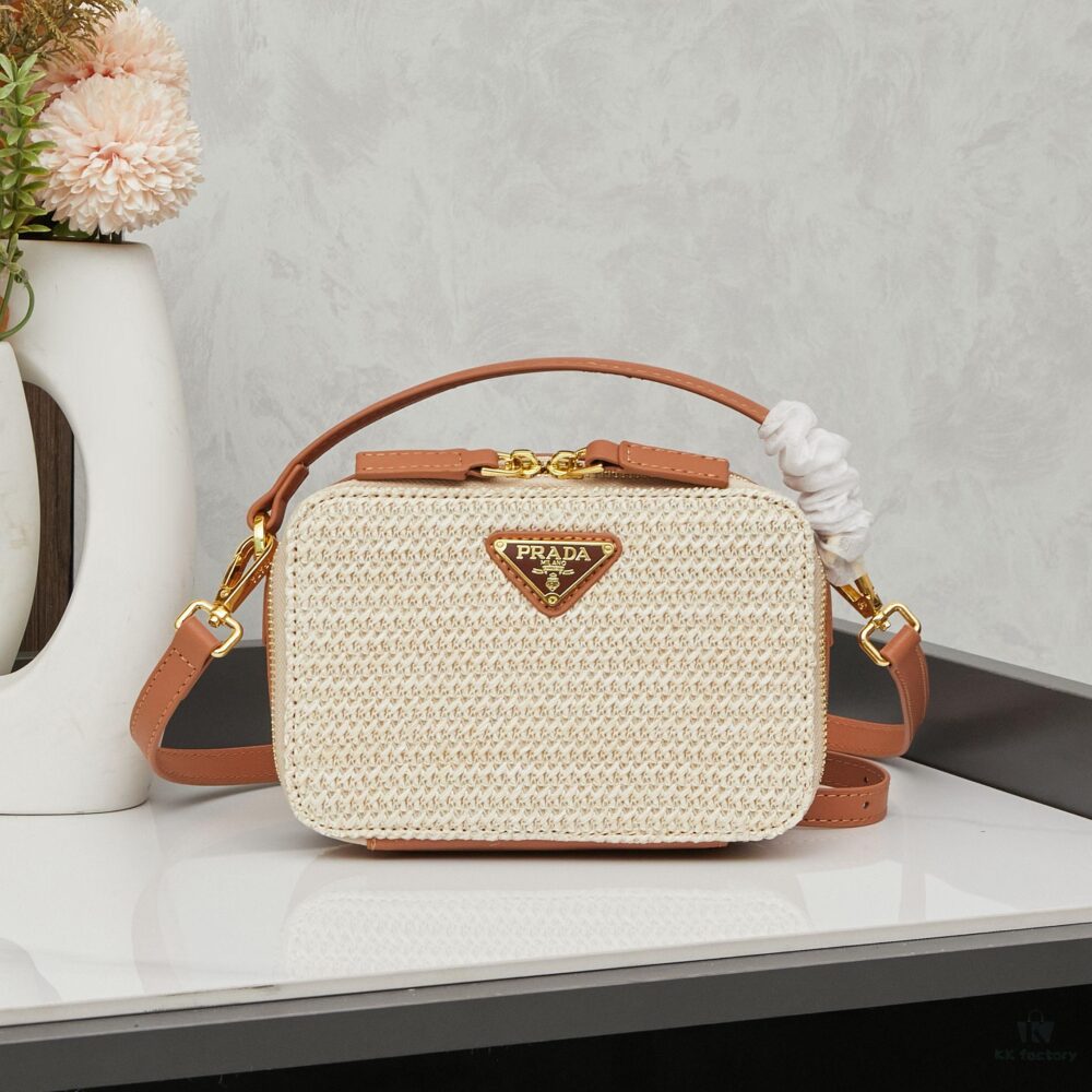 6930b37c6e68136f4d9adaeb PRADA Woven Style Beautiful Bag with Box, Size 19x12x6, Model No. 2427