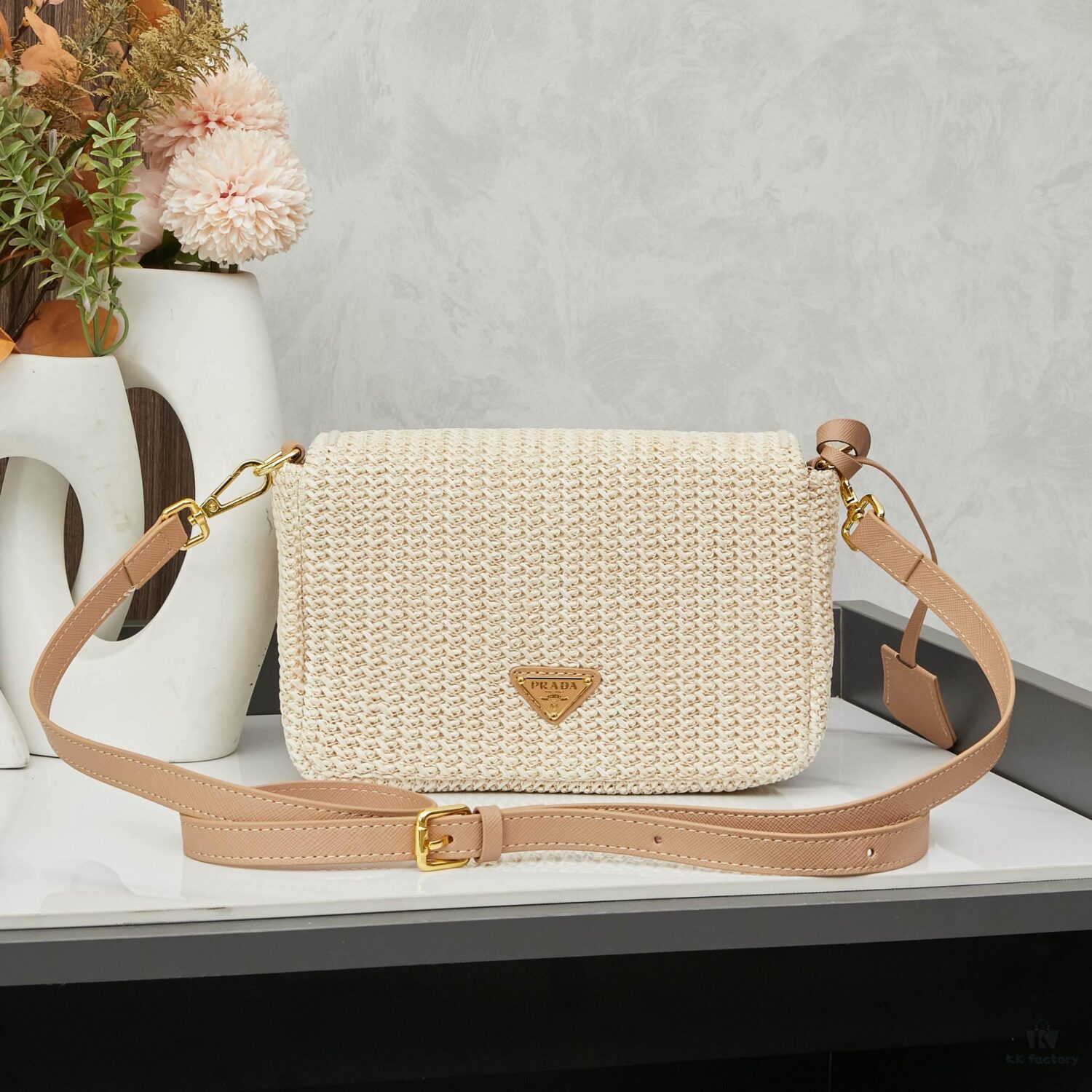 6930b3866e68136f4d9adaf8 Raffia Woven Camera Bag, Model No. 2385, Box Size 20x12x8