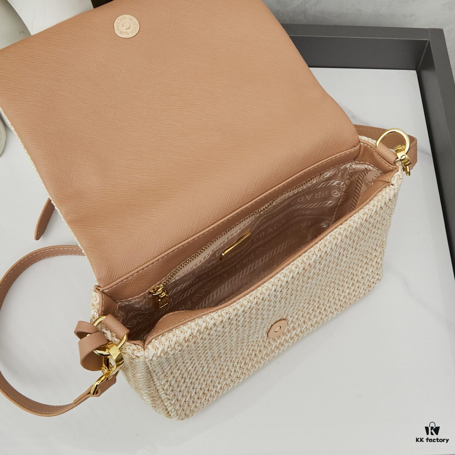 6930b3896e68136f4d9adafd Raffia Woven Camera Bag, Model No. 2385, Box Size 20x12x8