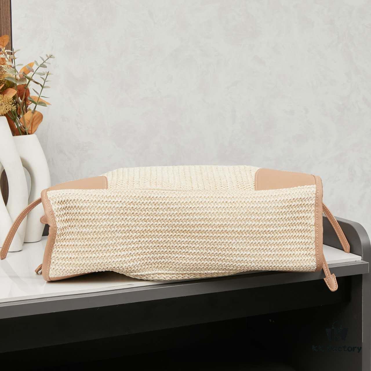 6930b3976e68136f4d9adb12 PRADA Summer It Bag – Woven Straw Tote with Italian Vegetable-Tanned Leather Trim, Size 38×30×12
