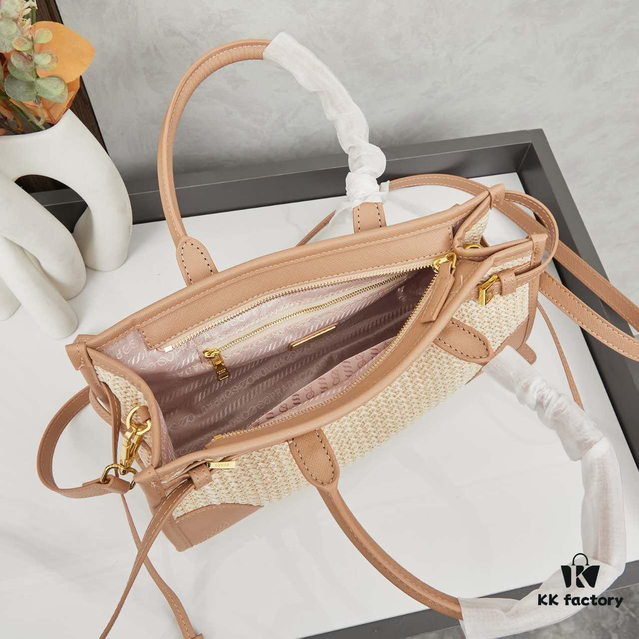 6930b39d6e68136f4d9adb1d PRADA Summer It Bag – Handwoven Rattan Tote with Italian Vegetable-Tanned Leather Trim, Size 32×15×11