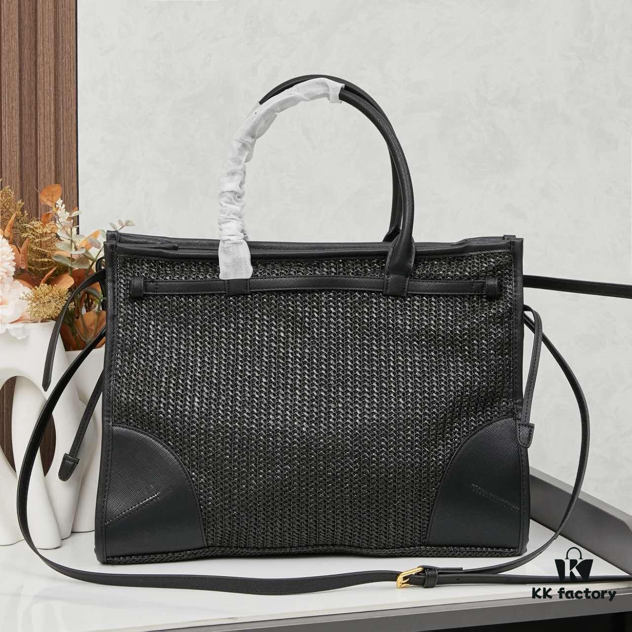 6930b39f6e68136f4d9adb22 Prada Woven Bag, Stylish and Versatile Tote for Daily Commute, Size 38×30×12