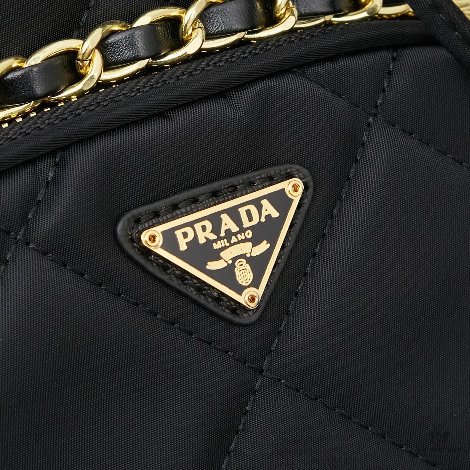6930b3be6e68136f4d9adb46 PRADA Mini Black and Gold Bucket Bag 🧚 So Elegant~