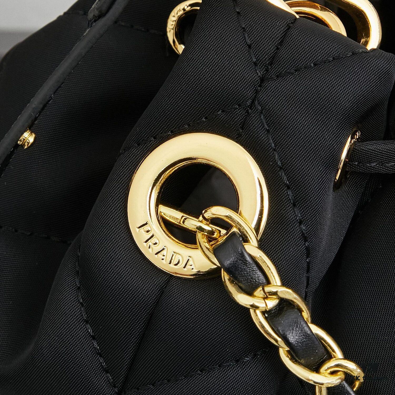 6930b3be6e68136f4d9adb47 PRADA Mini Black and Gold Bucket Bag 🧚 So Elegant~