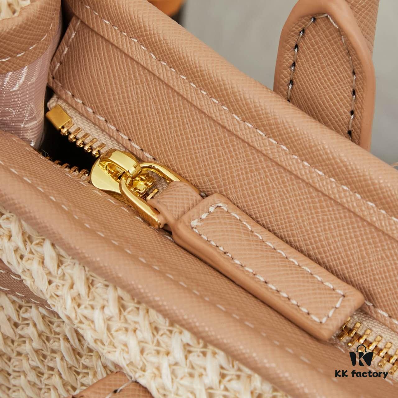 6930b3d96e68136f4d9adb67 PRADA Summer It Bag – Woven Straw Tote with Italian Vegetable-Tanned Leather Trim, Size 38×30×12