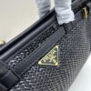 6930b40c6e68136f4d9adbab PRADA Summer It Bag – Woven Rattan Tote with Leather Trim, 32✕15✕11 cm