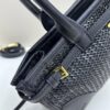 6930b40c6e68136f4d9adbad PRADA Summer It Bag – Woven Rattan Tote with Leather Trim, 32✕15✕11 cm