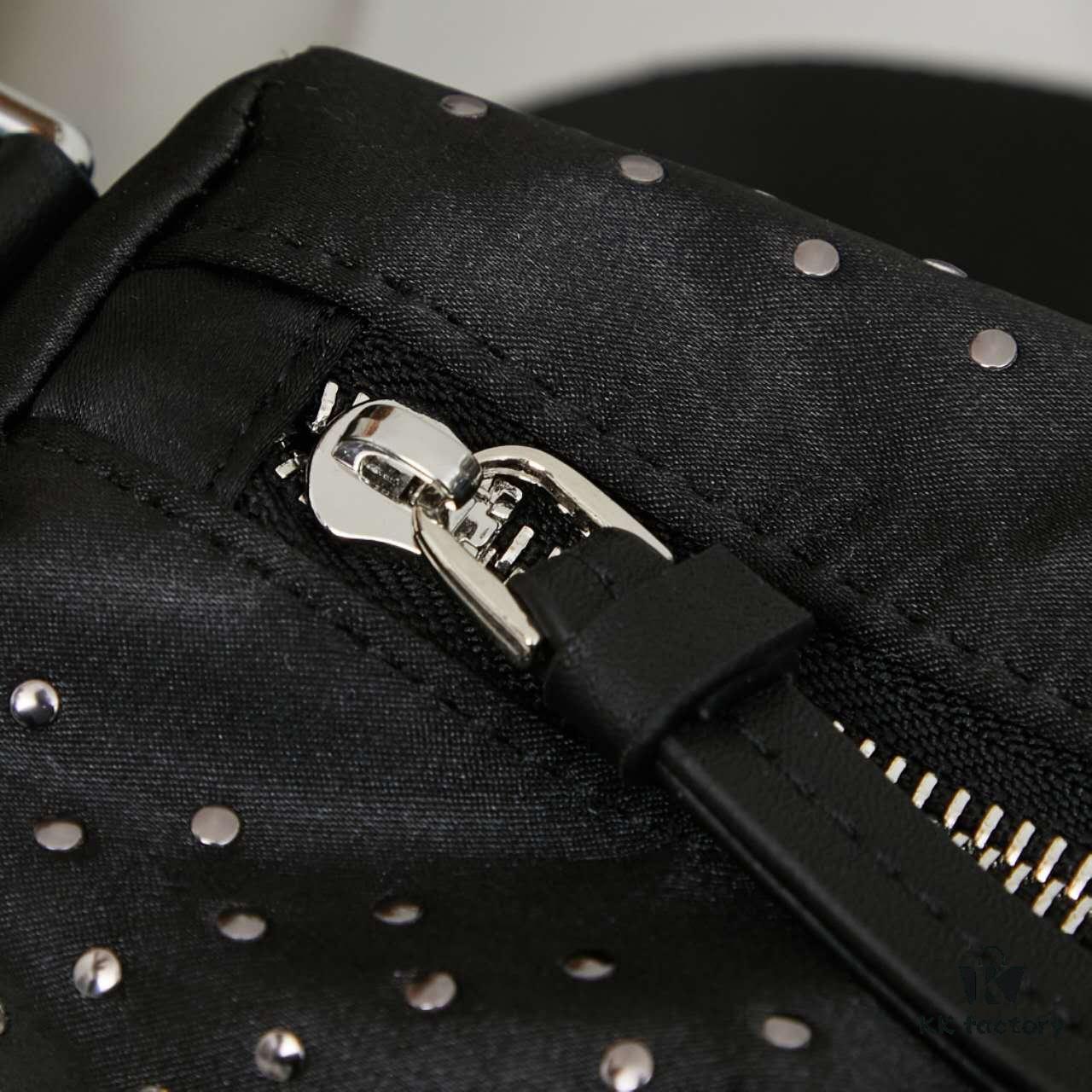 6930b41e6e68136f4d9adbce Prada Messenger Bag, Crossbody Shoulder Bag in Nylon with Studs, Size 26x16x10, Model 2508