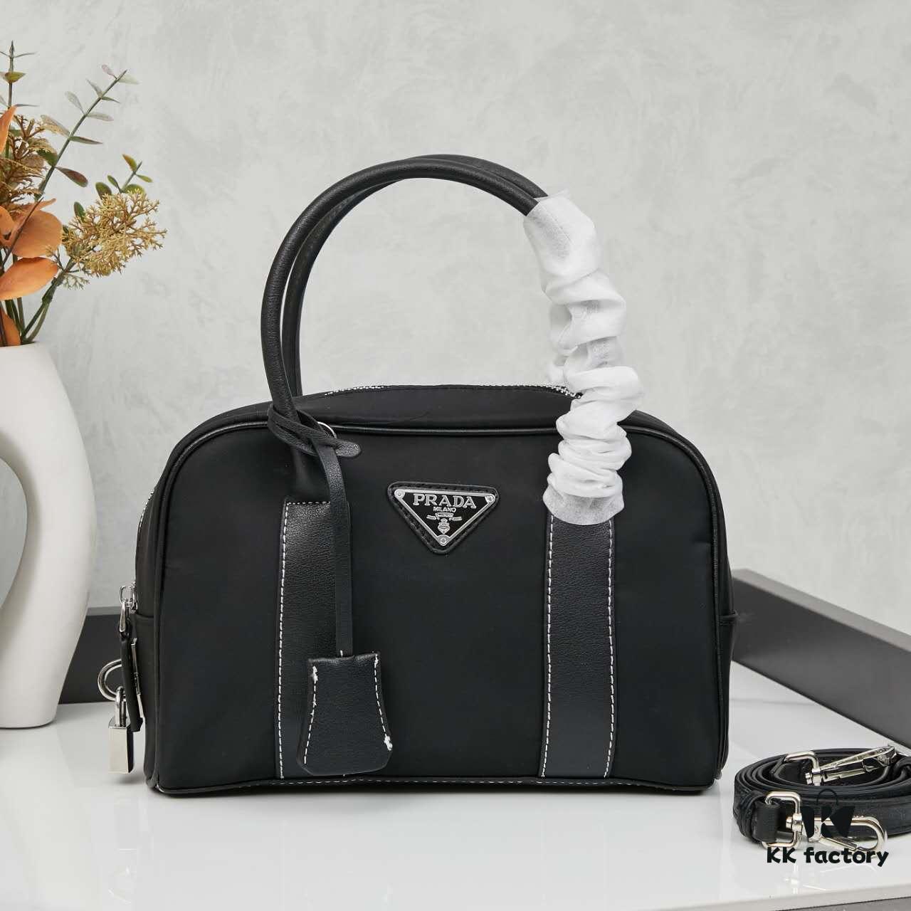 6930b4376e68136f4d9adc03 Box Included PRADA 🖤 Premium Vintage Boston Handbag, 23x16x5 Model 2495