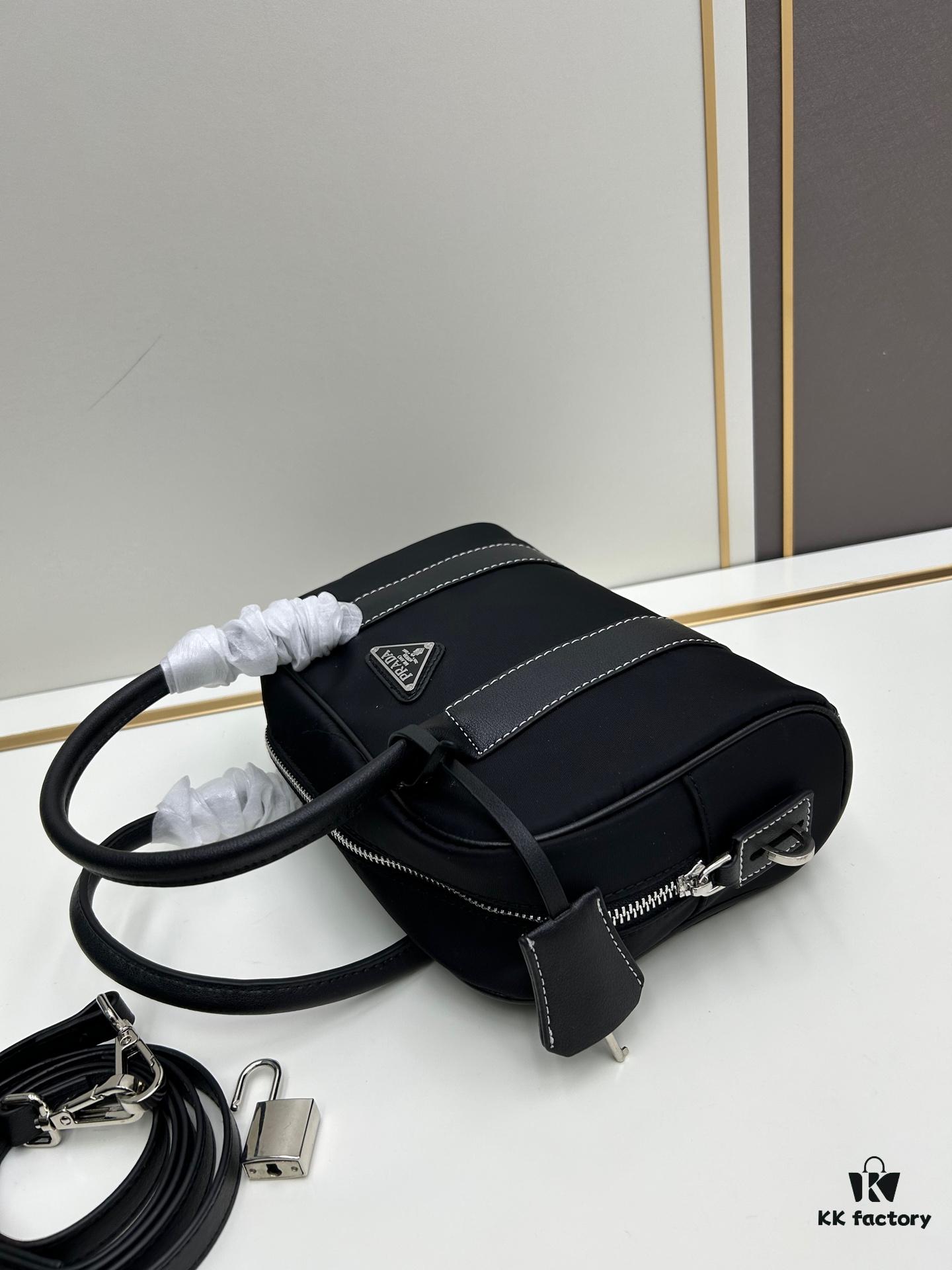 6930b4456e68136f4d9adc1b PRADA Black Vintage Boston Handbag ||| The Epitome of Elegance