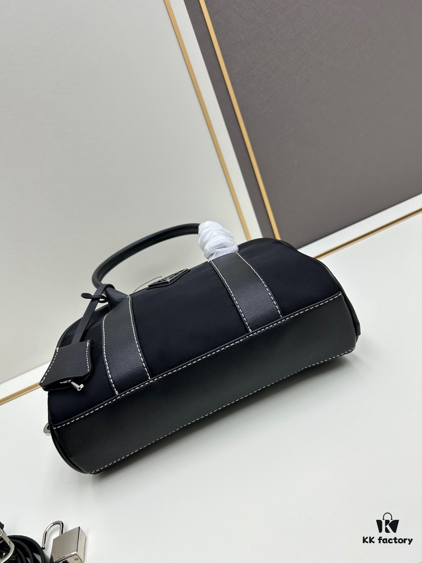 6930b4476e68136f4d9adc1c PRADA Black Vintage Boston Handbag ||| The Epitome of Elegance