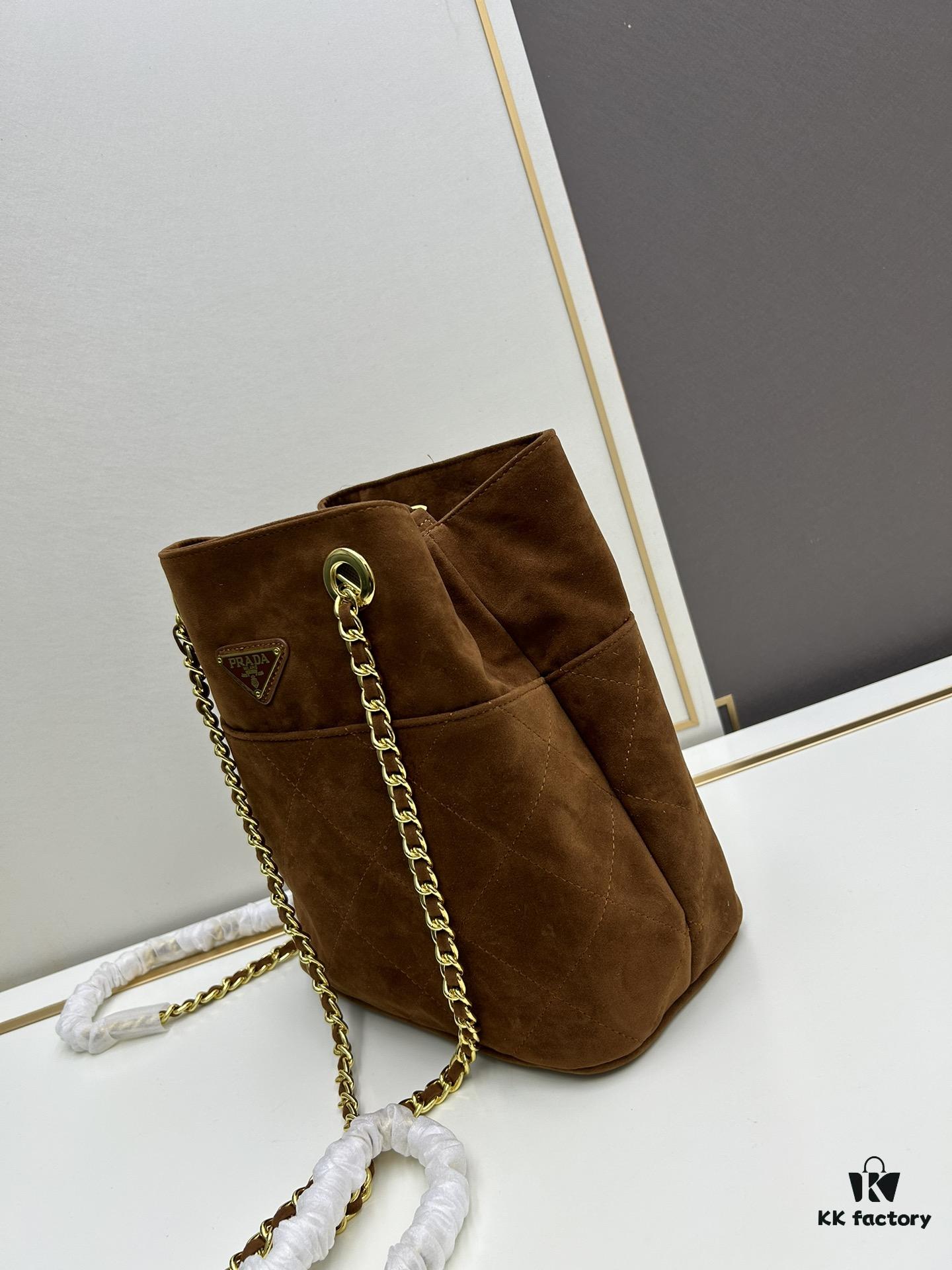 6930b47a6e68136f4d9adc83 Vintage Prada Suede Crossbody Bag with Chain – A Timeless 'Baozi' Design