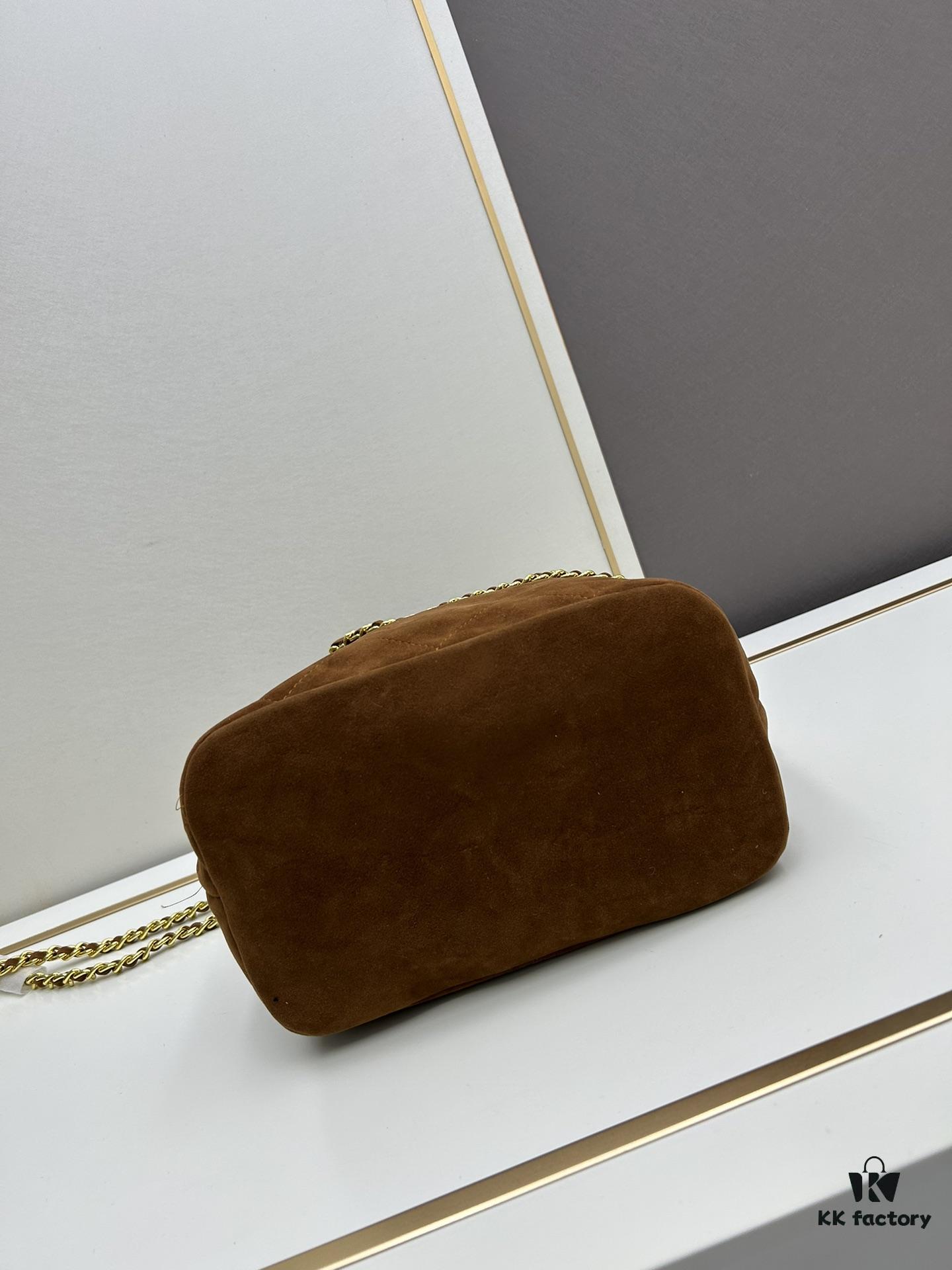 6930b47a6e68136f4d9adc84 Vintage Prada Suede Crossbody Bag with Chain – A Timeless 'Baozi' Design
