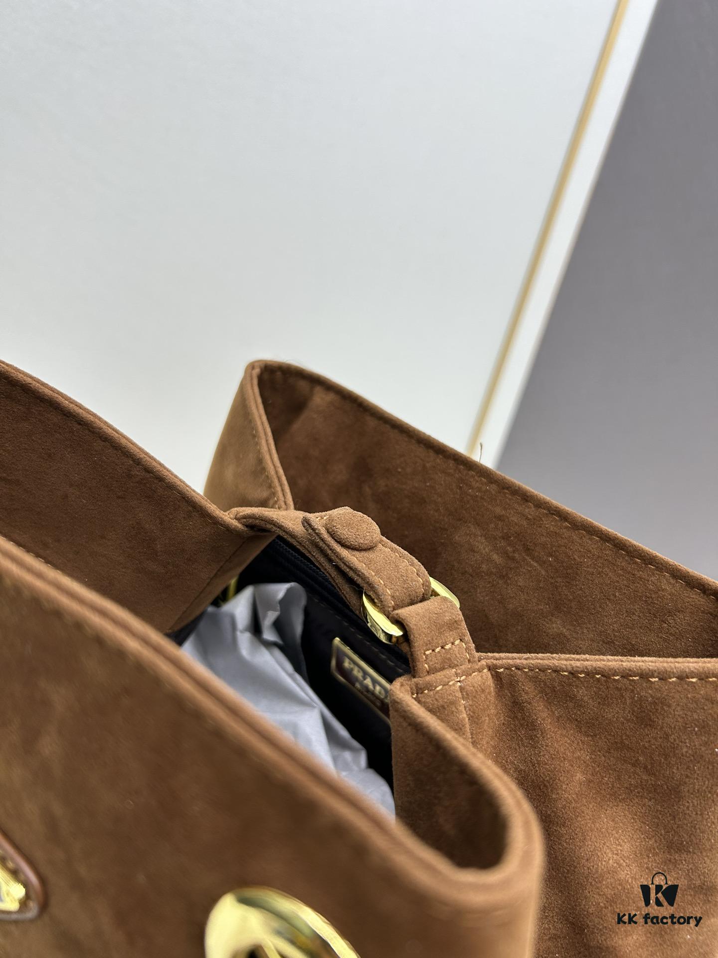 6930b47a6e68136f4d9adc85 Vintage Prada Suede Crossbody Bag with Chain – A Timeless 'Baozi' Design