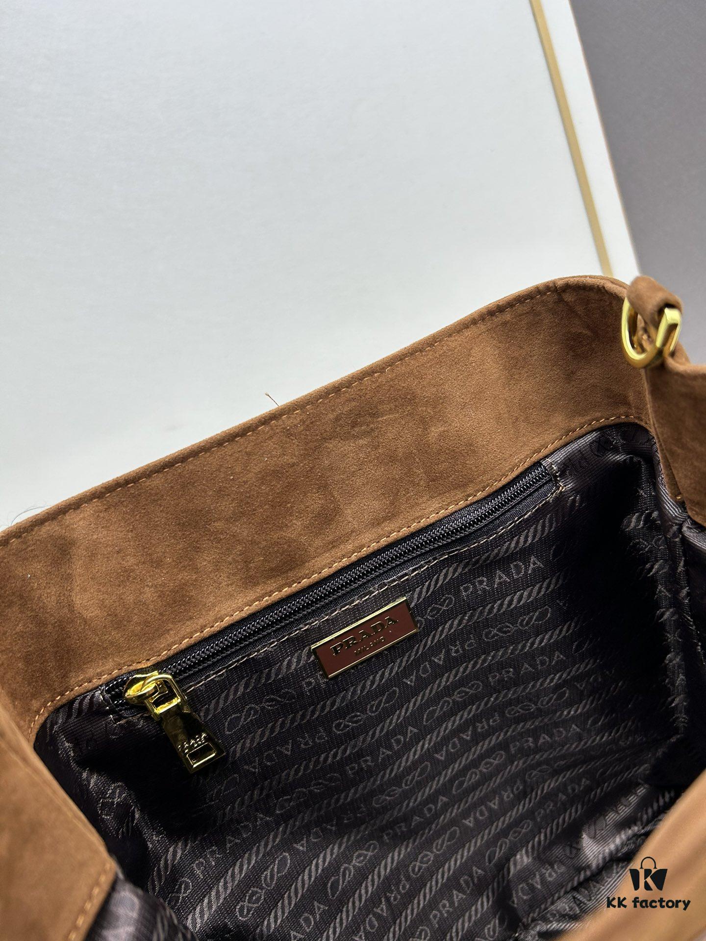 6930b47d6e68136f4d9adc88 Vintage Prada Suede Crossbody Bag with Chain – A Timeless 'Baozi' Design