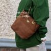 6930b4876e68136f4d9adc9b Vintage Prada Suede Crossbody Bag with Chain – A Timeless 'Baozi' Design, Opens as a Long-Chain Tote