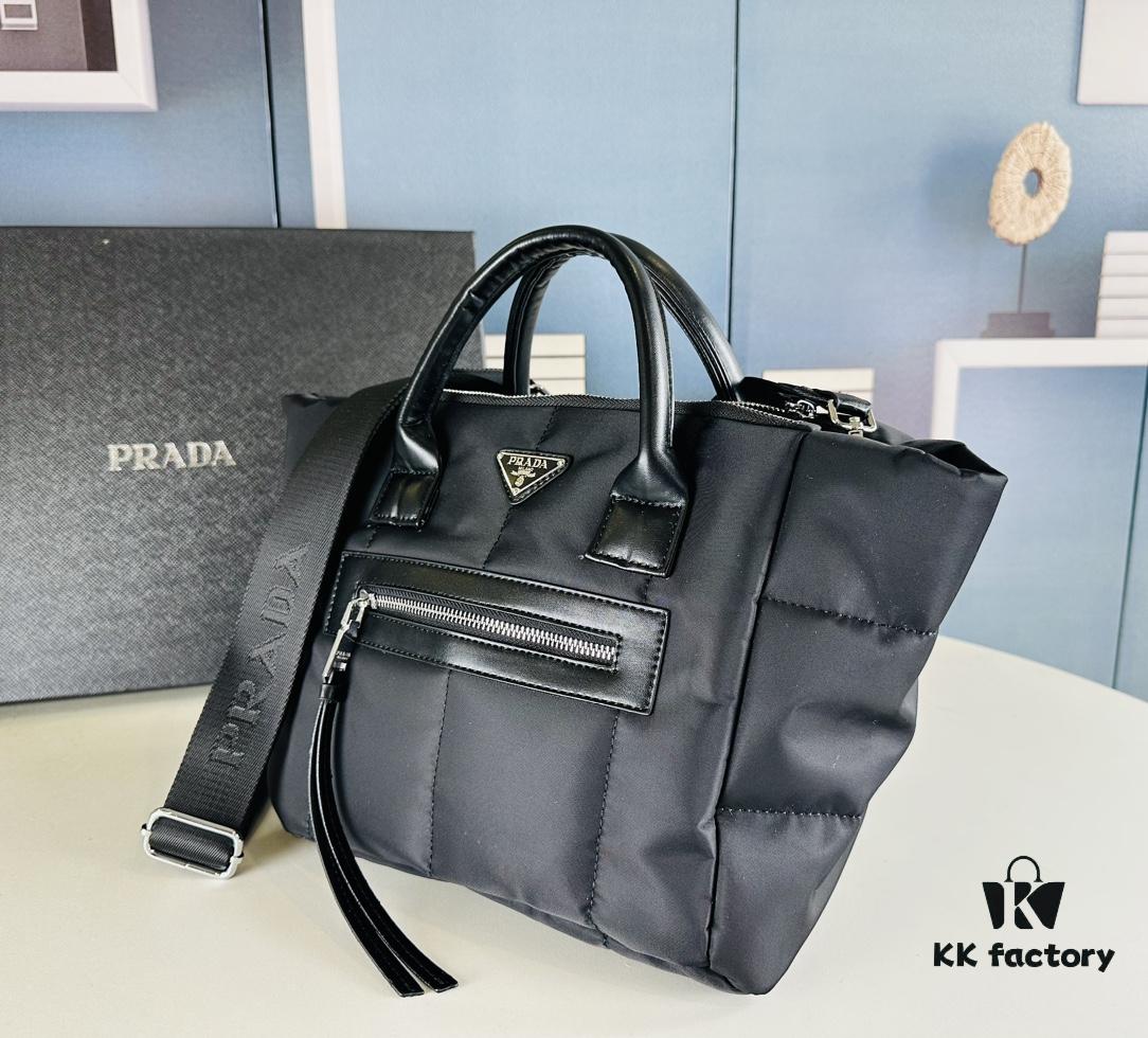 6930b4976e68136f4d9adcb7 New Size: 44 cm at the opening, 28 cm at the base, height 24 cm, width 17 cm, Model 2347, Stockpiling PRADA Down Bag for Winter