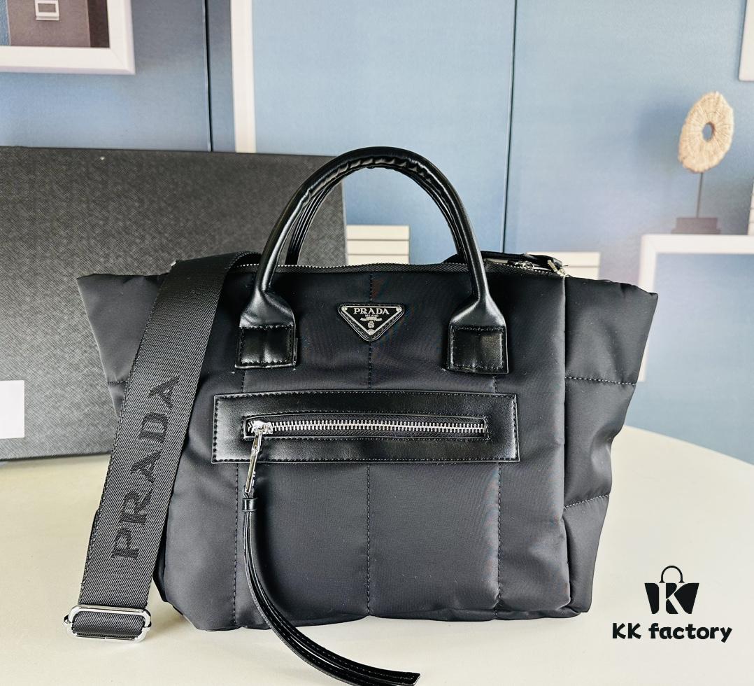 6930b4976e68136f4d9adcb8 New Size: 44 cm at the opening, 28 cm at the base, height 24 cm, width 17 cm, Model 2347, Stockpiling PRADA Down Bag for Winter