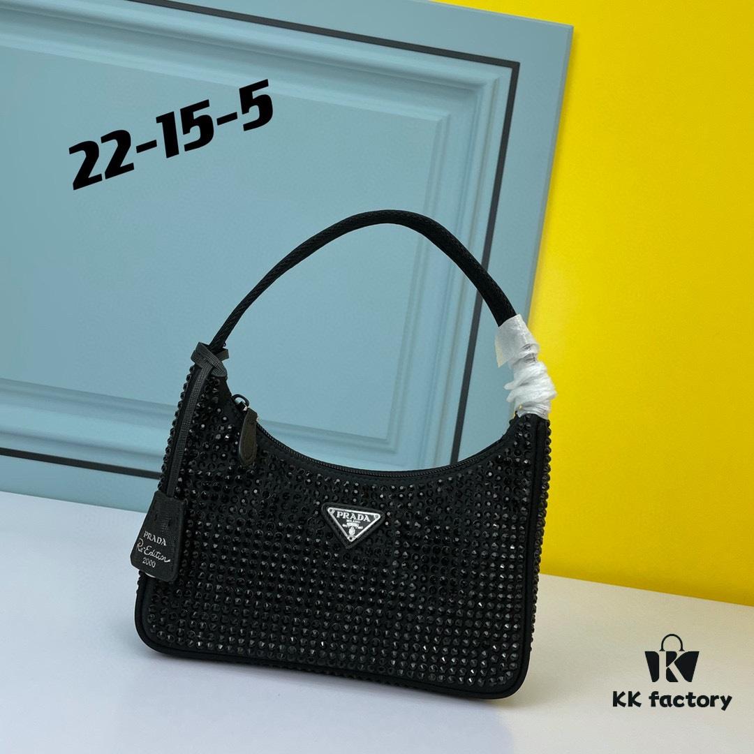 6930b4a56e68136f4d9adcd4 Prada 2021 New Sparkling Rhinestone Hobo Bag with Box