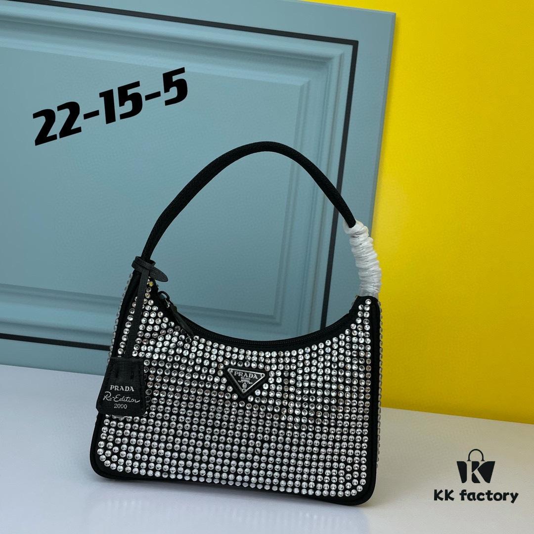6930b4a56e68136f4d9adcd5 Prada 2021 New Sparkling Rhinestone Hobo Bag with Box
