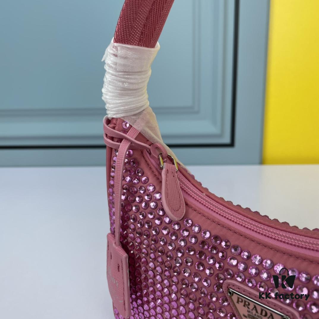 6930b4a76e68136f4d9adcda Prada 2021 New Sparkling Rhinestone Hobo Bag with Box