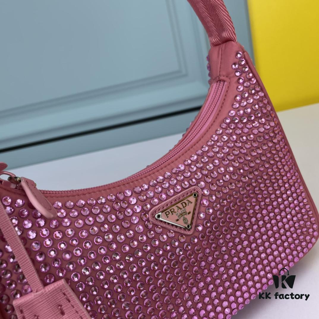 6930b4a76e68136f4d9adcdb Prada 2021 New Sparkling Rhinestone Hobo Bag with Box