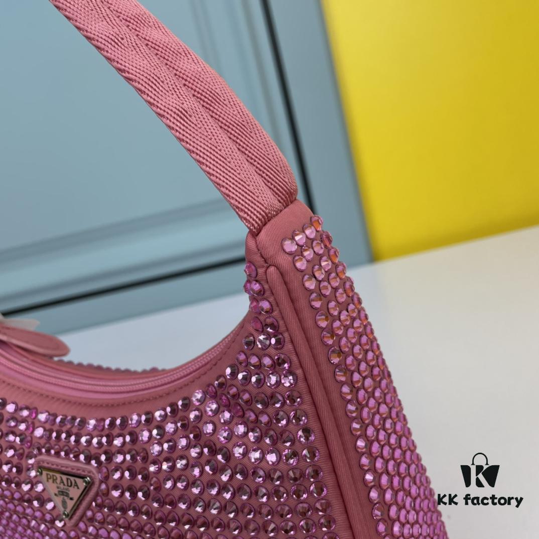 6930b4a86e68136f4d9adcdc Prada 2021 New Sparkling Rhinestone Hobo Bag with Box