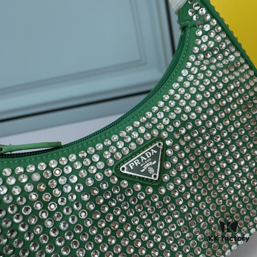 Prada 2021 New Sparkling Rhinestone Hobo Bag with Box