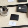 Prada Bestselling Card Holder Unisex Small Wallet Black 1MC025 Diagonal Triangle Pattern Cross-Grain Calfskin Leather 6 Card Slots with Center Compartment