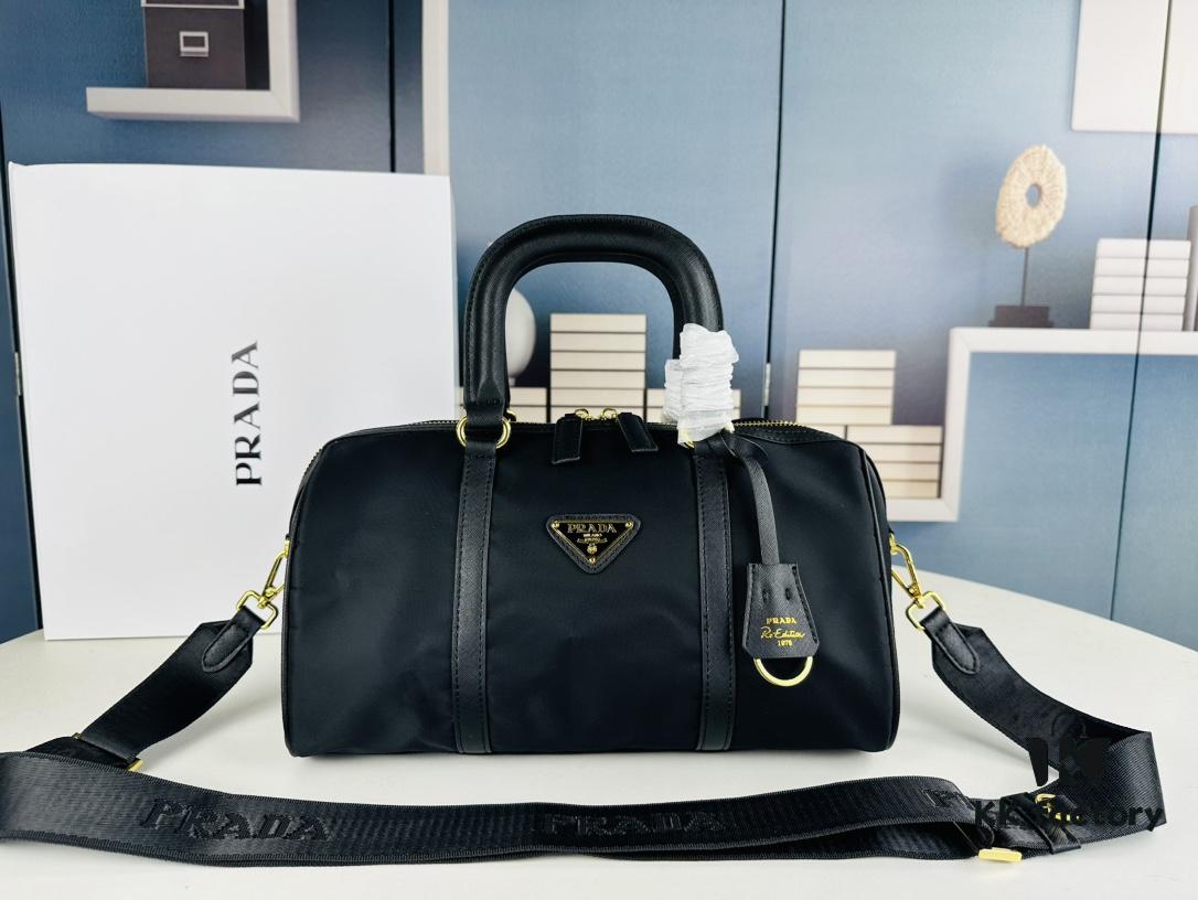 6930b4ee6e68136f4d9add6a Prada Re-Edition 1978 Medium Size Recycled Nylon and Saffiano Leather Handbag with Box | Official Website Image! Store Display