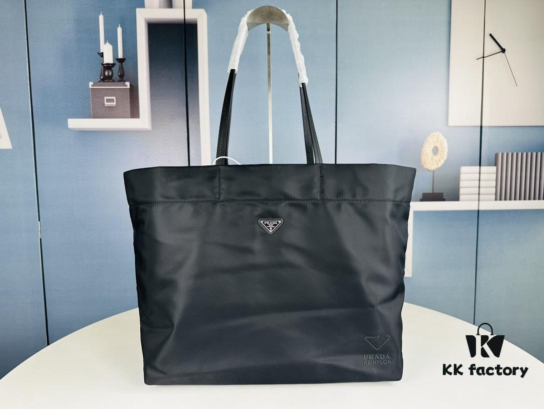 6930b5146e68136f4d9addb7 Prada Nylon Tote Bag, Black Lightweight Nylon Tote, Spacious 40L Size Fits Large Laptop
