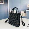 6930b5196e68136f4d9addc2 New Small Size Prada Embroidered Fabric Tote Bag in Box (with Long Strap)