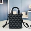 6930b51a6e68136f4d9addc6 New Small Size Prada Embroidered Fabric Tote Bag in Box (with Long Strap)
