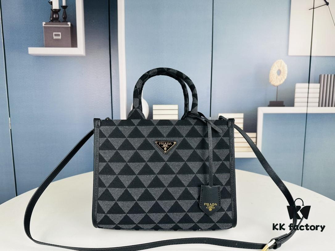6930b51d6e68136f4d9addcc New Medium Prada Embroidered Fabric Tote Bag (with Long Strap)