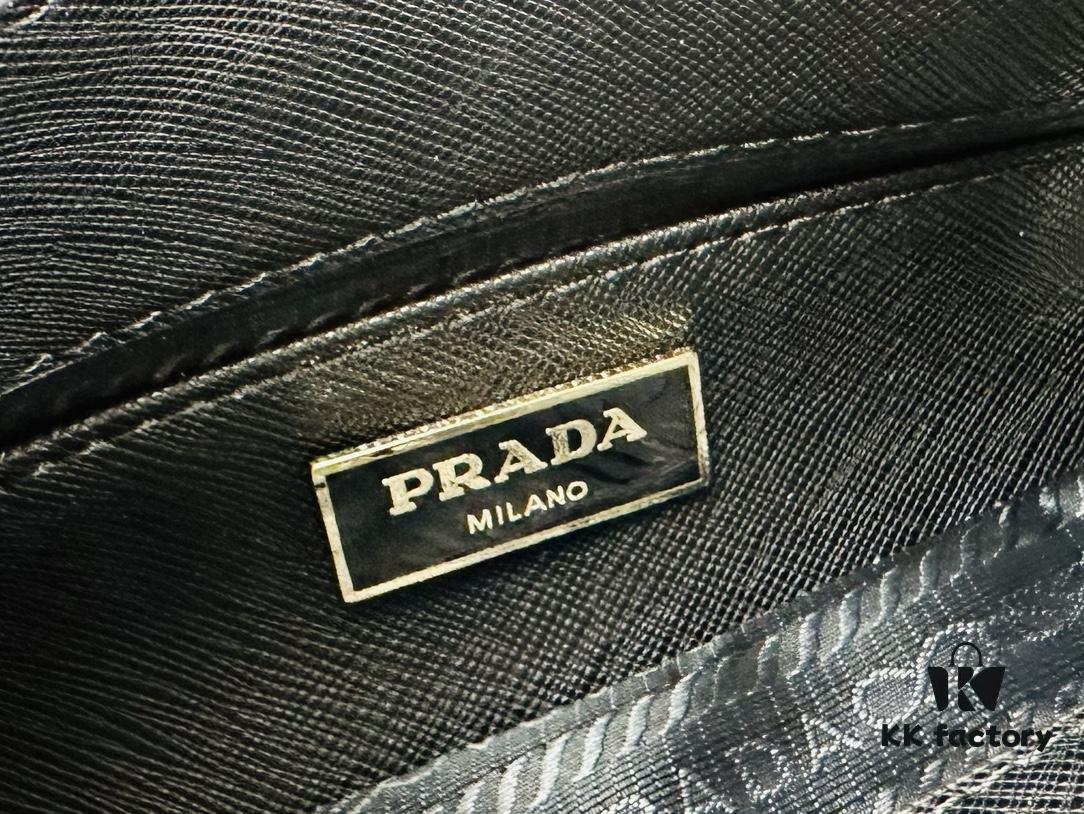 6930b51e6e68136f4d9addce New Small Size Prada Embroidered Fabric Tote Bag in Box (with Long Strap)