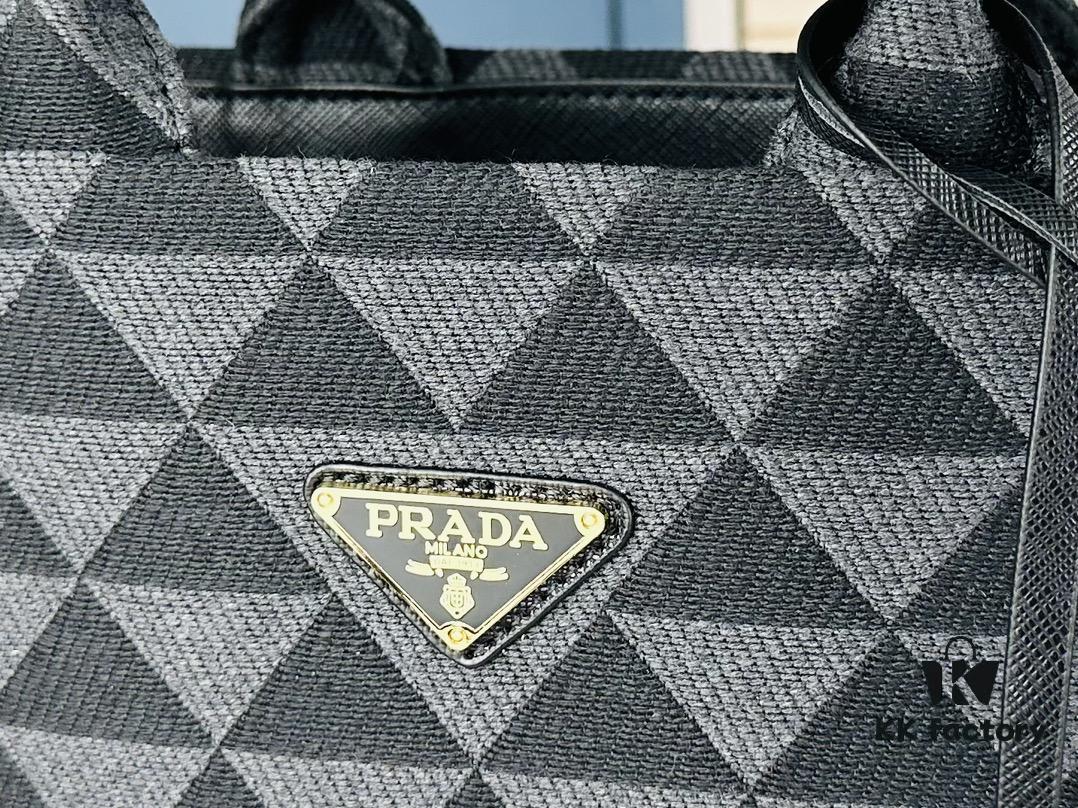 6930b51f6e68136f4d9addd1 New Medium Prada Embroidered Fabric Tote Bag (with Long Strap)