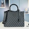 6930b5216e68136f4d9addd4 New Large Size Prada Embroidered Fabric Tote Bag (With Long Shoulder Strap)