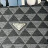 6930b5236e68136f4d9adddb New Large Size Prada Embroidered Fabric Tote Bag (With Long Shoulder Strap)