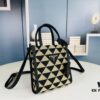 6930b5266e68136f4d9adde0 New Small Size Prada Embroidered Fabric Tote Bag in Box (with Long Strap)