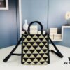 6930b5266e68136f4d9adde2 New Small Size Prada Embroidered Fabric Tote Bag in Box (with Long Strap)