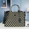6930b52d6e68136f4d9addf0 New Large Size Prada Embroidered Fabric Tote Bag (Medium Size) with Long Shoulder Strap