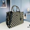 6930b52e6e68136f4d9addf1 New Large Size Prada Embroidered Fabric Tote Bag (Medium Size) with Long Shoulder Strap